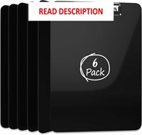 $17  6 Pack Black Clipboards  Low Profile  12.5x9