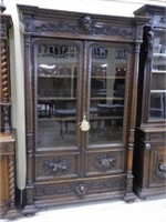 Neo Renaissance Very Wavy Glass Scholar Bookcase.