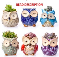 Ceramic Owl Succulent Pots 2.75 - 3.35 Pack of 6