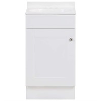 $100  18-in White Single Sink Vanity with Marble T