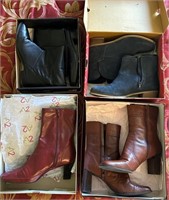V - 4 PAIR WOMEN'S BOOTS SIZE 9.5-10 (M50)