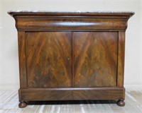 Louis Philippe Style Marble Top Mahogany Cabinet.