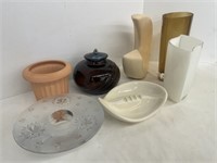 Vases, a candle holder, ashtray and more.