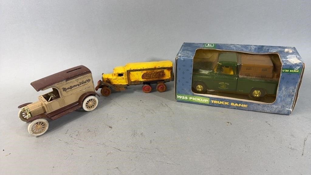 Vintage Truck Banks & Cast Iron Coca Cola Truck