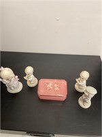 Alabaster box and figurines