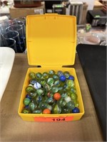 LOT OF MARBLES IN BOX