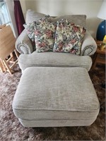 Chair w/ Ottoman & Pillows