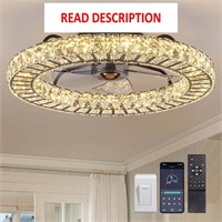 $250  22 Black Ceiling Fan with Crystal Light