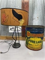 STORAGE CAN, TABLE LAMP W/ SHADE