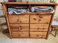 Wood 6 Drawer & Shelf Cabinet
