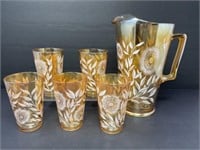 Jeanette Marigold Pitcher and Glasses