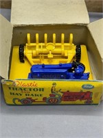 1950'S IDEAL TOY FARM TRACTOR AND HAY RAKE