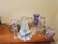 Glass Vases & Candle Holders Lot