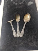 Vintage Frank Whiting Sterling Silver Baby Set
