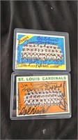 St. Louis Cardinals 1964 and 1966 Topps team cards