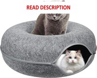 $55  24 Dark Grey Cat Tunnel Bed - Detachable