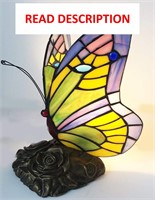 $62  Butterfly Blue Glass Tiffany Lamp HMJ8060