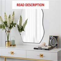 $60  Black Irregular Mirror 28x20 for Living Room