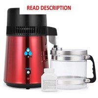 $130  4L Steel Water Distiller with Glass  Red