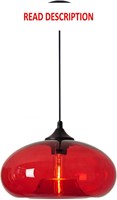$80  Industrial Glass Pendant  1-Light (Red)
