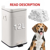 $53  12L Dog Trash Can+180 Bags  Outdoor Use