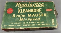 18 Rounds- 8MM Mauser  170gr - Remington Kleanbore
