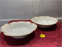 Two antique Haveland Limoges serving bowls 10”