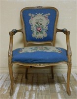 Louis XV Style Needlepoint Armchair.