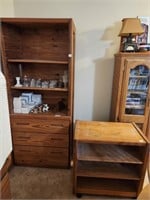 Tall and Short Wood Shelving/Cabinet Set