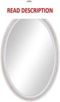 $62  Farmhouse Mirror  24x16 in  Oval  White