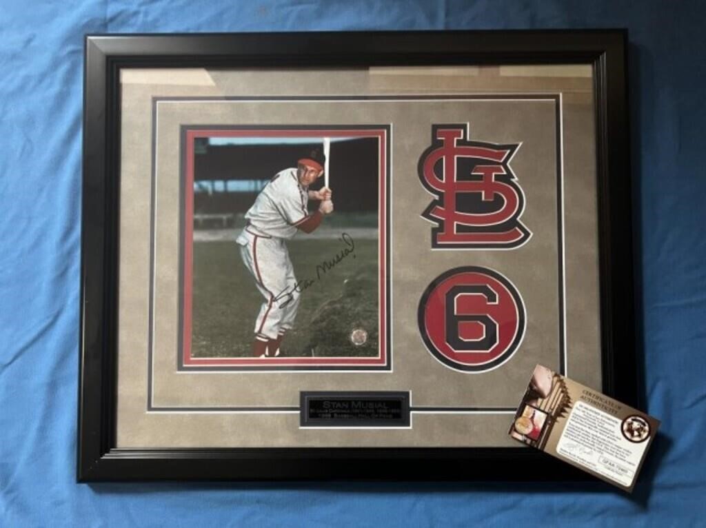 STL Cardinals Signed Stan Musial Framed Picture