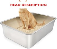 $42  ULIGOTA Steel Cat Litter Box  24x16x6