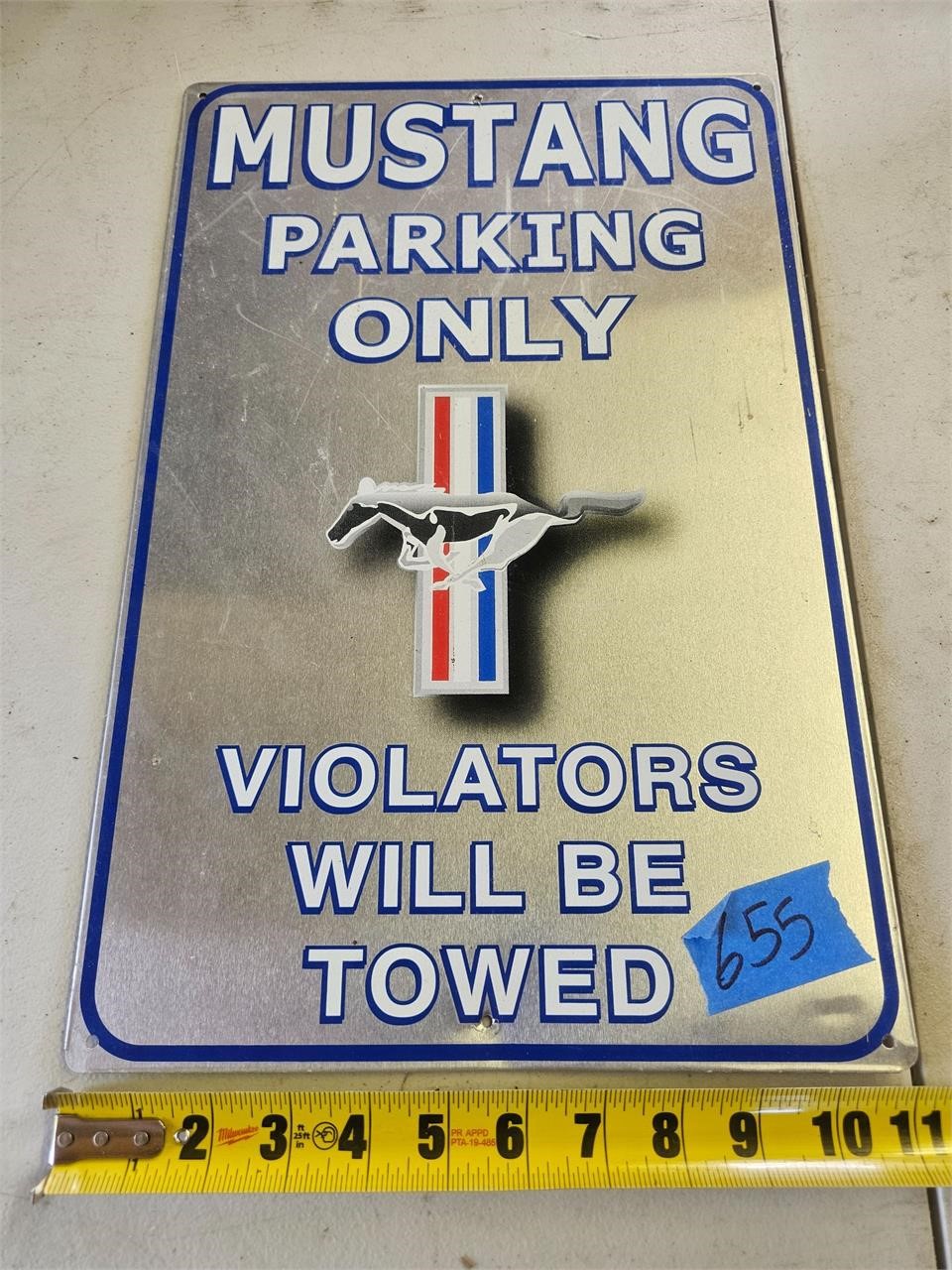 "Mustang Parking" Sign