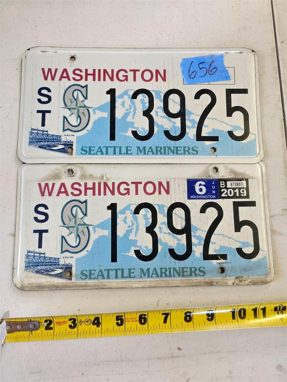 Washington State Mariners. License Plates (2)