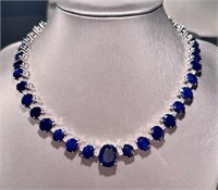 $63,935  165.85 cts Blue Sapphire & Diamond 14k