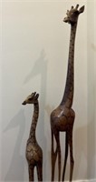 Pair of Wooden Giraffes