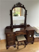 1930's Vanity with Bench, Matches Lots (84,85)