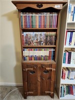 Wood Bookshelf w/ Contents