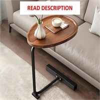 C Table End Table for Couch  Slide Under  Black