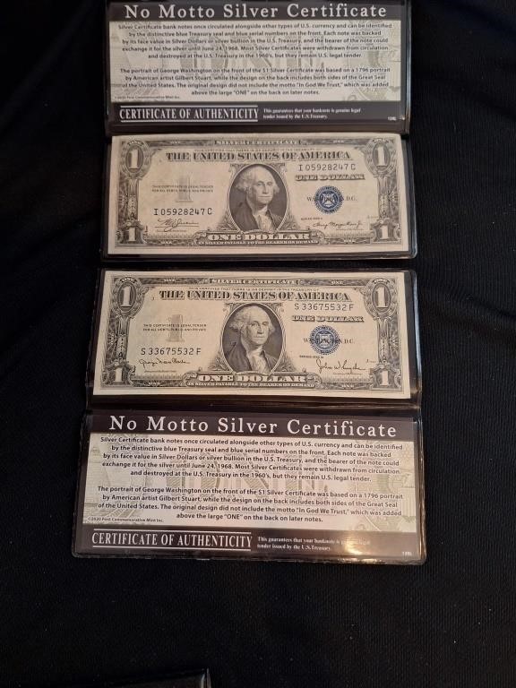 No Motto Silver Certificates