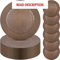 $103  Mifoci 50pc Faux Wood Charger Plates  13in