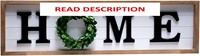 $43  Rustic Home Sign with Wreath  Wood Plaque