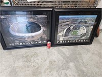 2 Philadelphia framed Stadium prints.  Veterans