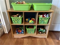 Toy Storage Bin Shelf and Toys