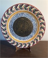 Hand Painted Terra Cotta Platter