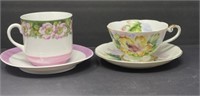 Two Vintage Tea Cups and Saucers