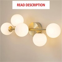 $293  5-Light Gold Bathroom Vanity  Dimmable LED