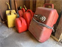 Five Assorted Fuel Cans