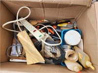 Box of Misc. Tools & Cords