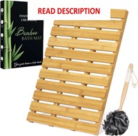 $40  Bamboo Bath Mat - Non Slip  Anti-Corrosion